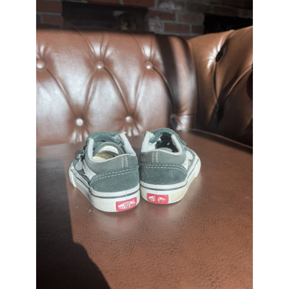 Vans Old Skool Toddlers Sneakers GUC Size 5.5 Baby Shoes Green - Picture 3 of 6